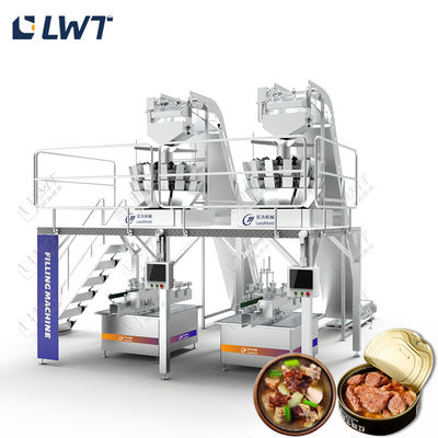 220v/380v 완전 자동 닭고기 캔 식품 생산 라인 고기 캔 장비